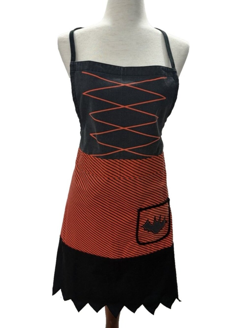 Vintage Kmart Halloween Bat Witch Apron Pocket Witchycore Fall Retro Kitchen